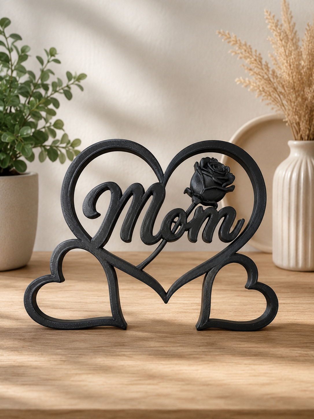 Mom Heart Rose Decor